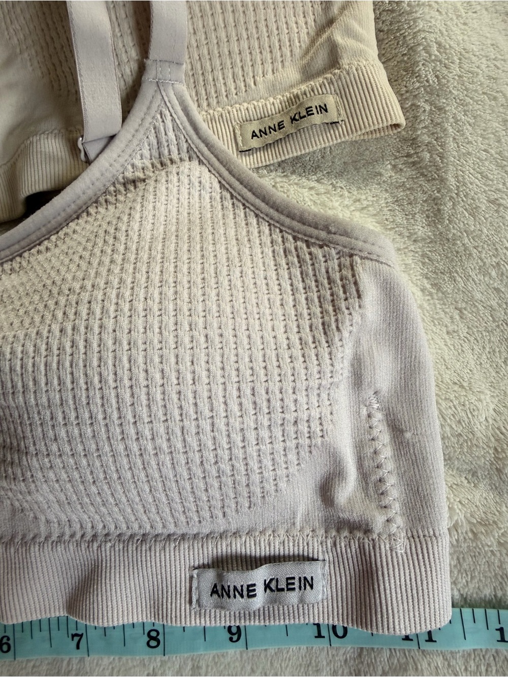 Anne Klein Neutral Ribbed Seamless Bralette Trio - Beige, Taupe, Light Nude - Picture 2 of 5